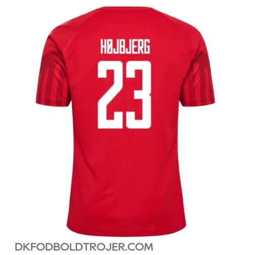 Billige Danmark Pierre-Emile Hojbjerg #23 Hjemmebane Fodboldtrøjer VM 2022 Kortærmet